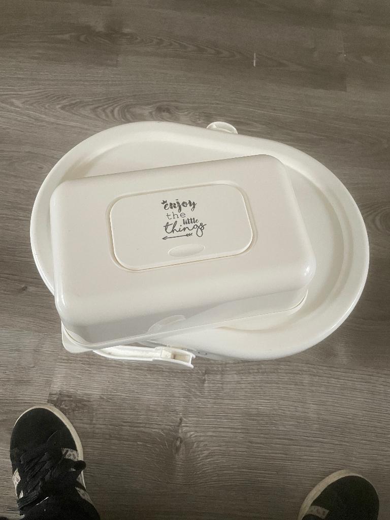 Luieremmer en doos billendoekjes, Kinderen en Baby's, Badjes en Verzorging, Ophalen, Gebruikt, Luieremmer, Prenatal