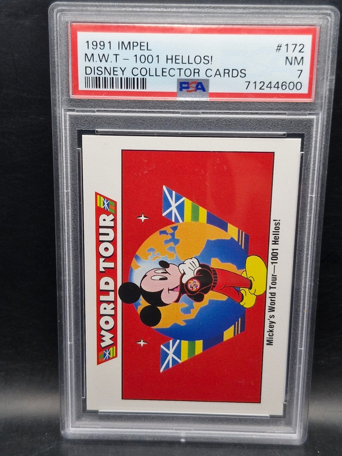 World tour 1991 Disney collector cards #172 PSA 7, Verzenden, Mickey Mouse, Zo goed als nieuw, Plaatje of Poster