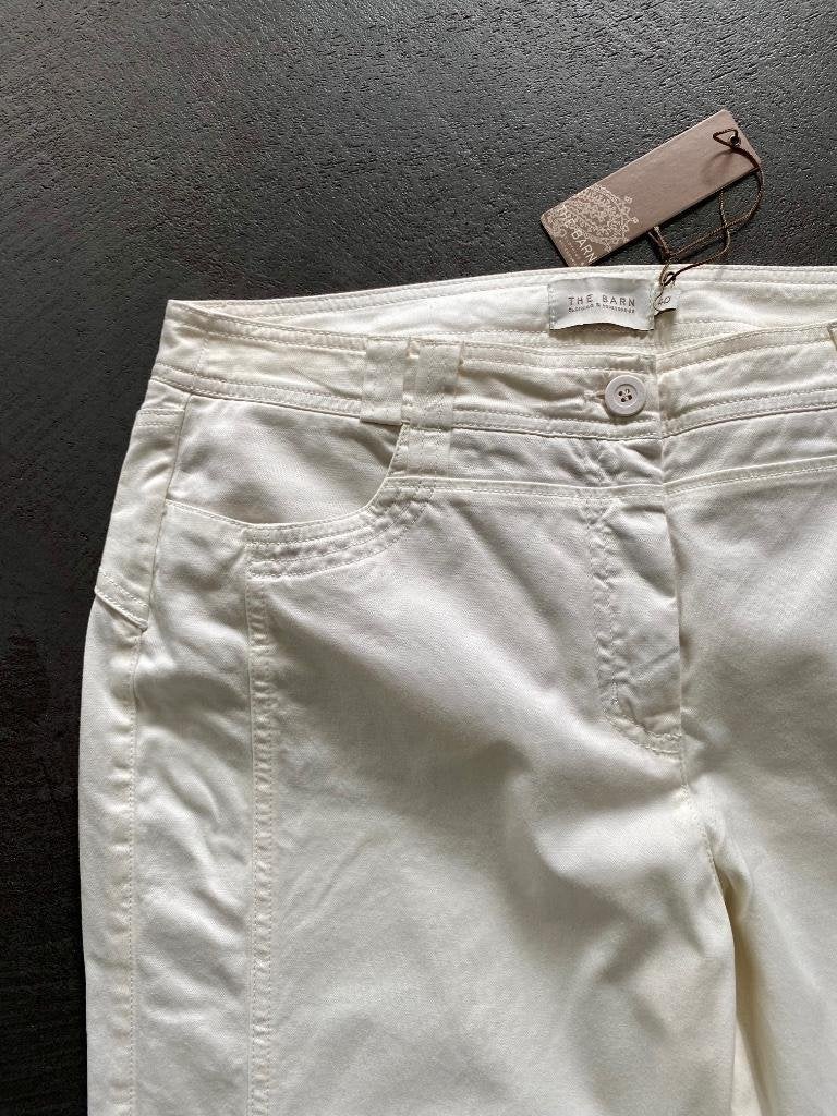i375 Nieuw: The Barn: maat 46=XL korte broek capri wit, The Barn, Wit, Maat 46/48 (XL) of groter, Nieuw