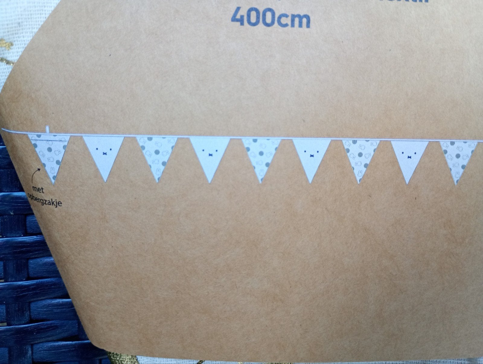 Nijntje/Miffy vlaggenlijn textiel 400cm, Ophalen of Verzenden, Nieuw, Versiering, Verjaardag