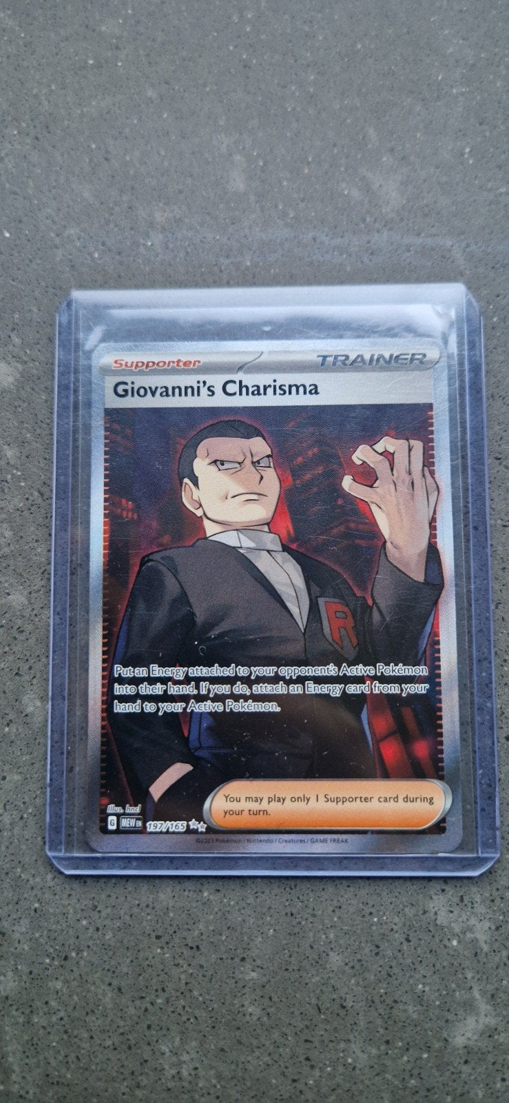Pokemon Kaart: Giovanni's Charisma Trainer 197/165, Ophalen of Verzenden