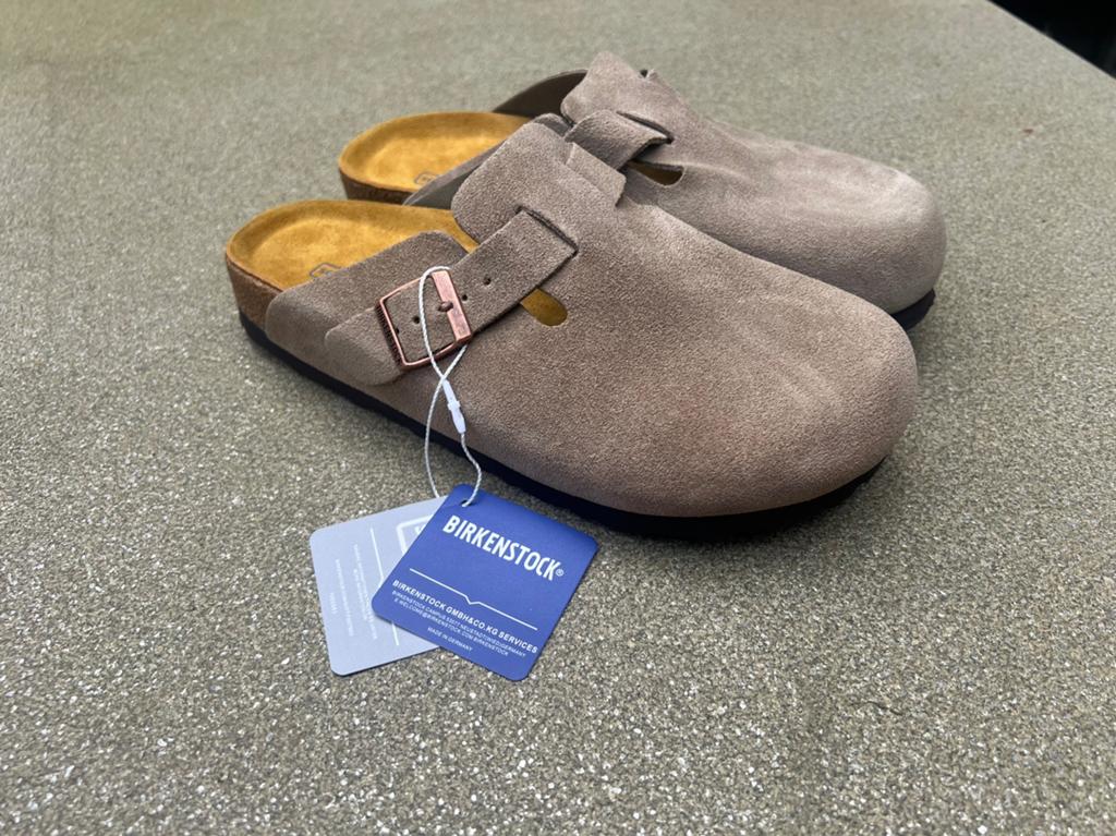 Birkenstock Boston Taupe 38, Kleding | Dames, Schoenen, Ophalen of Verzenden, Zo goed als nieuw, Bruin, Sandalen of Muiltjes