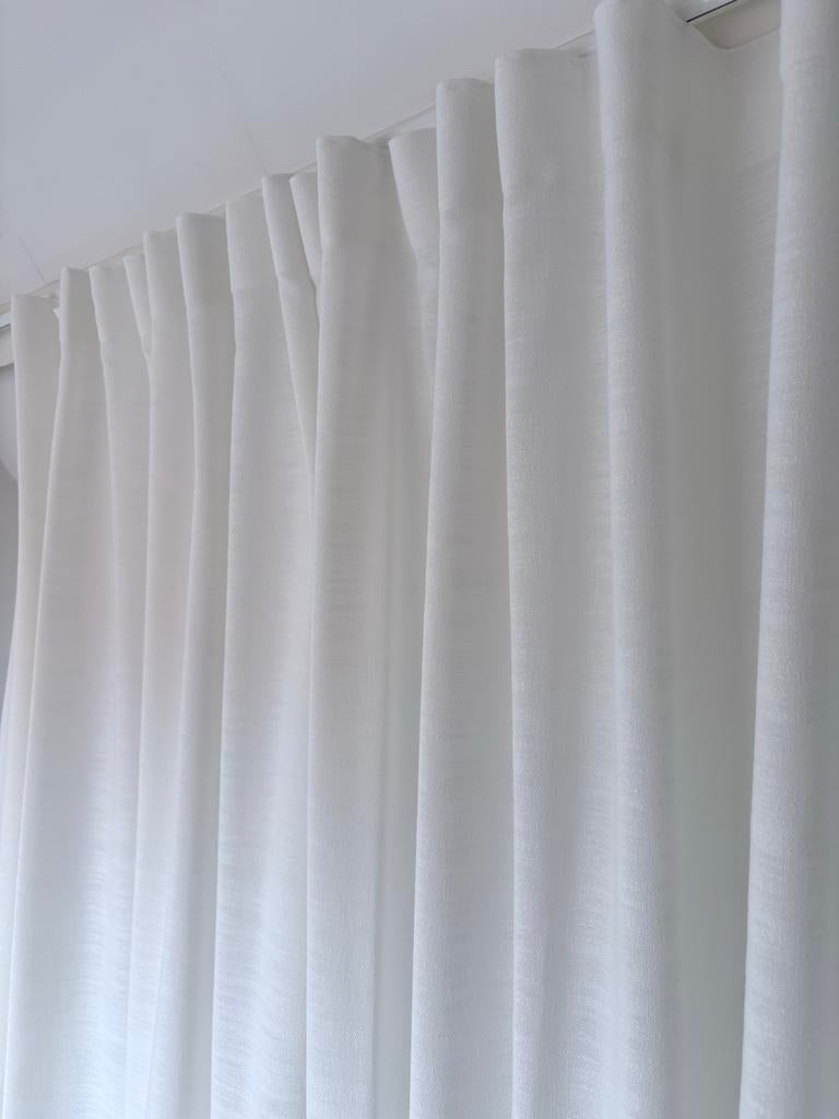 8297  off-white gordijn, wave plooi, 311x235cm, Holland Haag, Ophalen of Verzenden, Nieuw, Crème