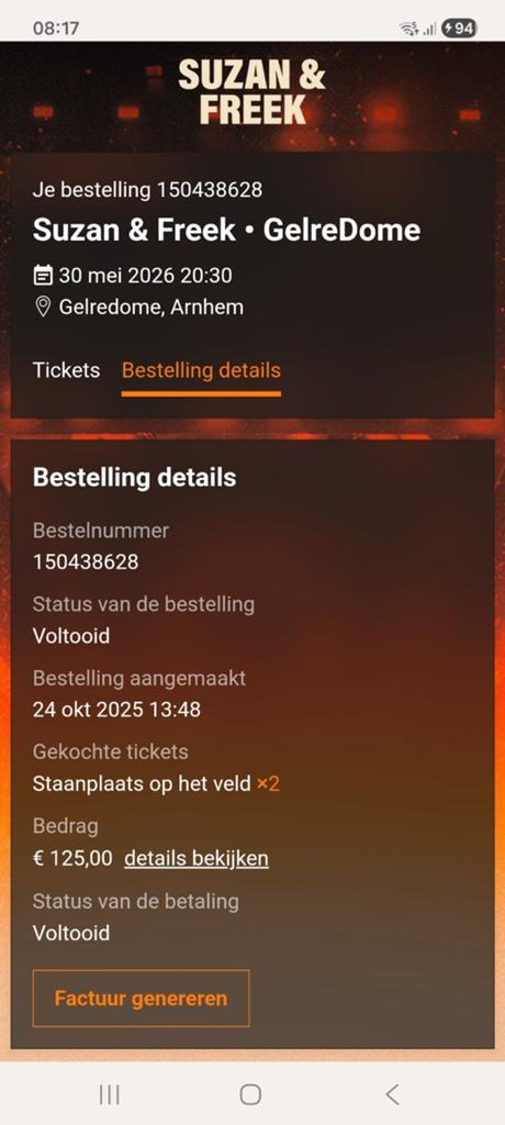 Suzan en Freek - 30 mei - 2x staanplaats, Twee personen, Mei