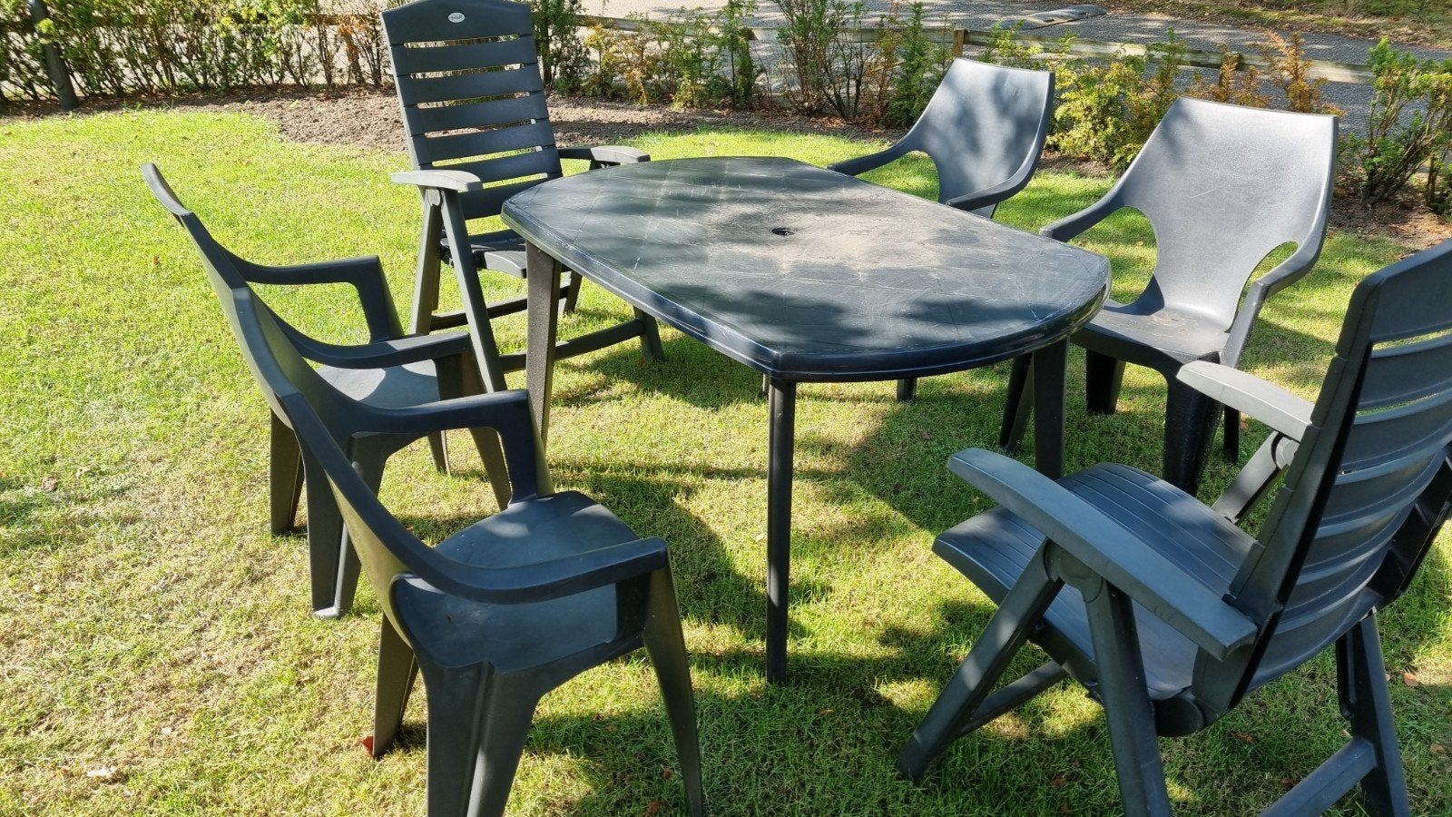Gebruikte tuinset., Ophalen, Kunststof, Gebruikt, 6 zitplaatsen