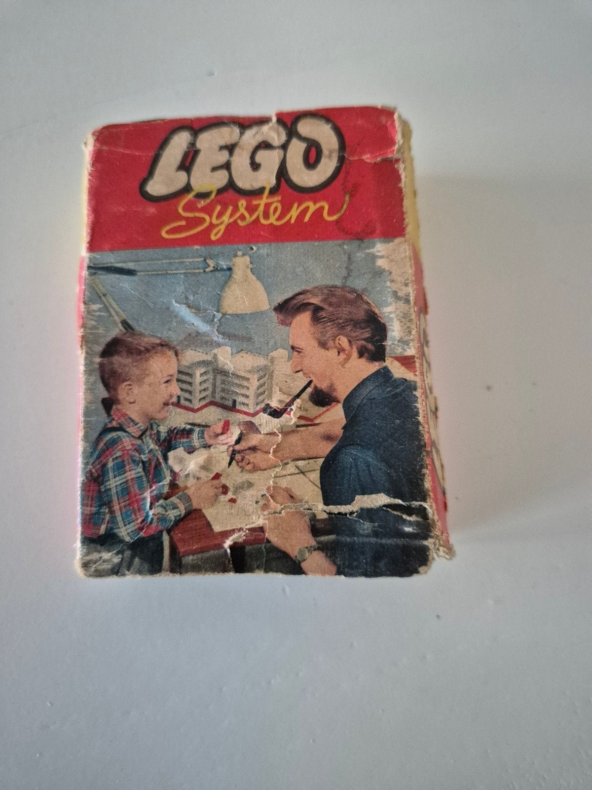Vintage LEGO System 262 met blauwe stenen en originele doos, Gebruikt, Lego, Ophalen of Verzenden, Losse stenen