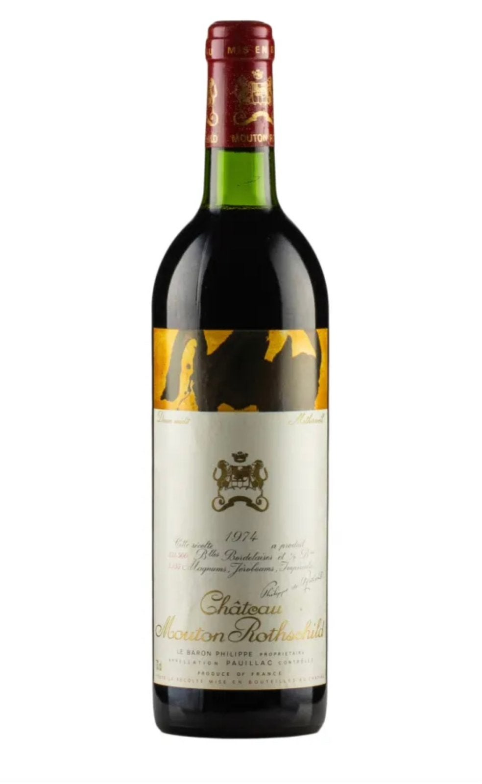 Château Mouton Rothschild 1974, Verzamelen, Frankrijk, Nieuw, Ophalen of Verzenden, Rode wijn