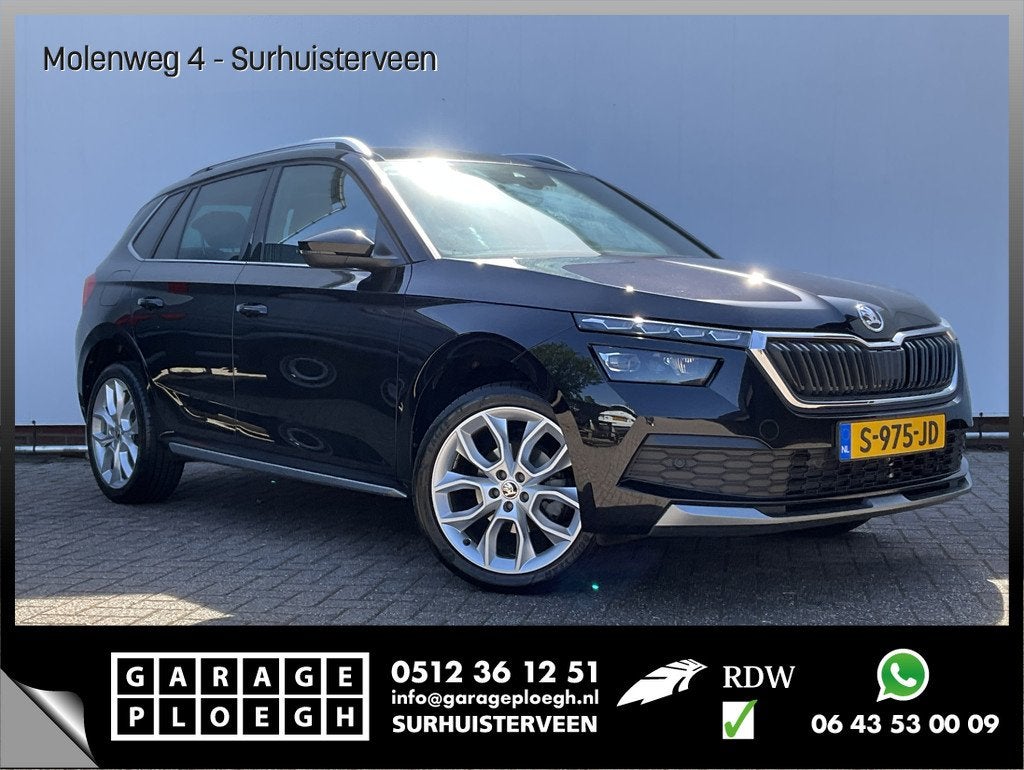 Skoda Kamiq 1.0 TSI Automaat Adapt.Cruise Carplay Pano Stoel, Auto's, Skoda, Automatische klimaatregeling, Gebruikt, 620 kg, Zwart