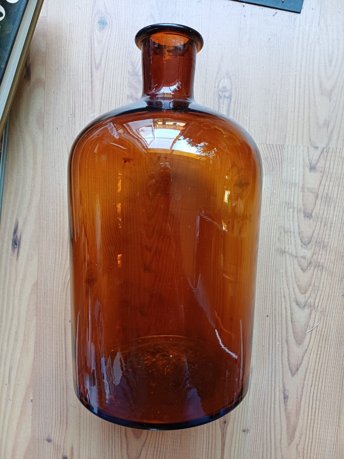 Grote Vintage Apothekersfles Bruin Glas - XL Vaas 32 cm, Antiek en Kunst, Ophalen