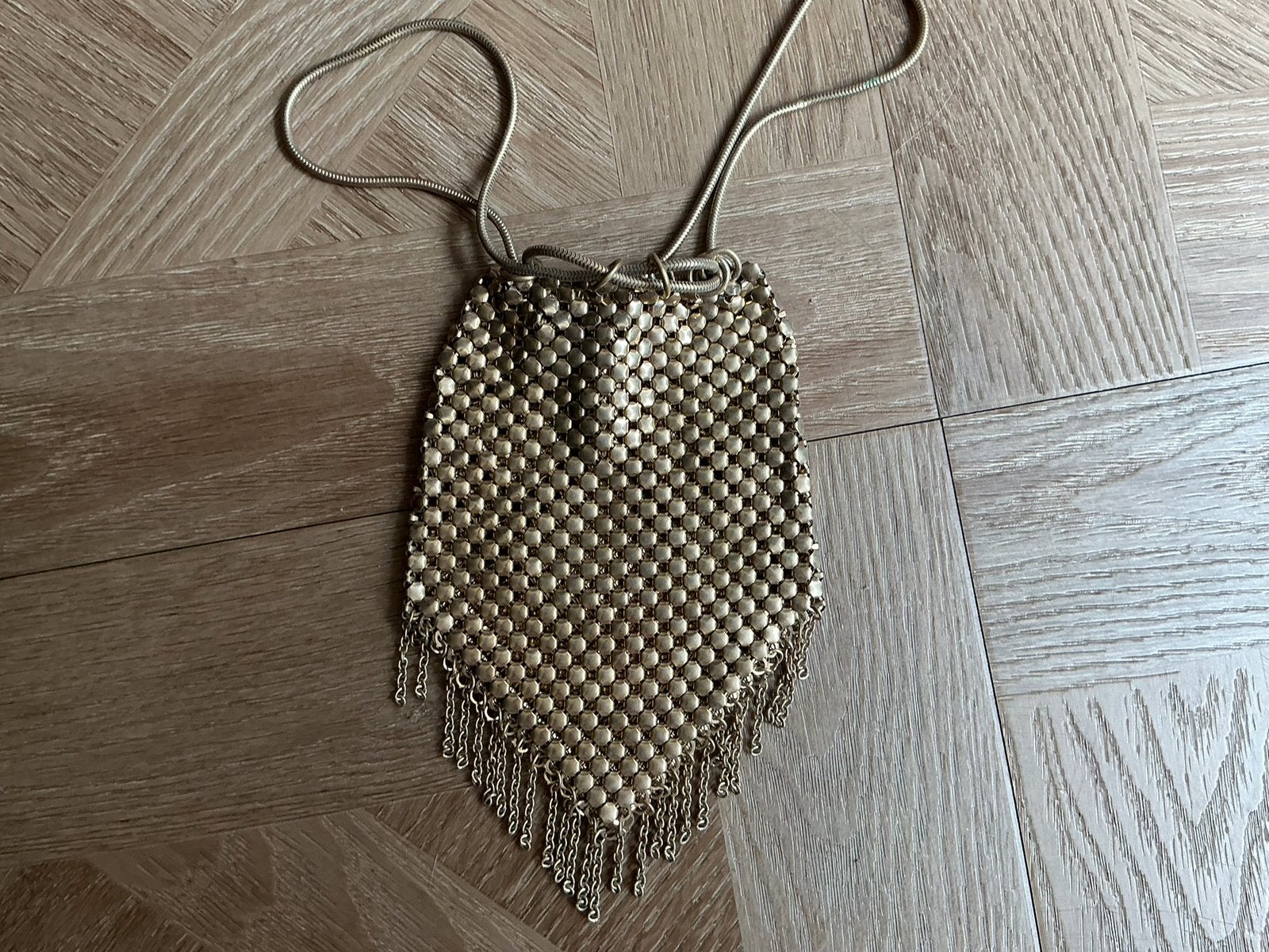 Goudkleurig buideltje,flexibel goudkleurig vintage buideltas, Ophalen of Verzenden
