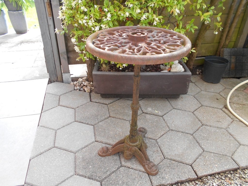 BISTROTAFELTJE TAFEL TUINTAFELTJE ZWAAR GIETIJZER, Ophalen, Gebruikt, Rond, Metaal