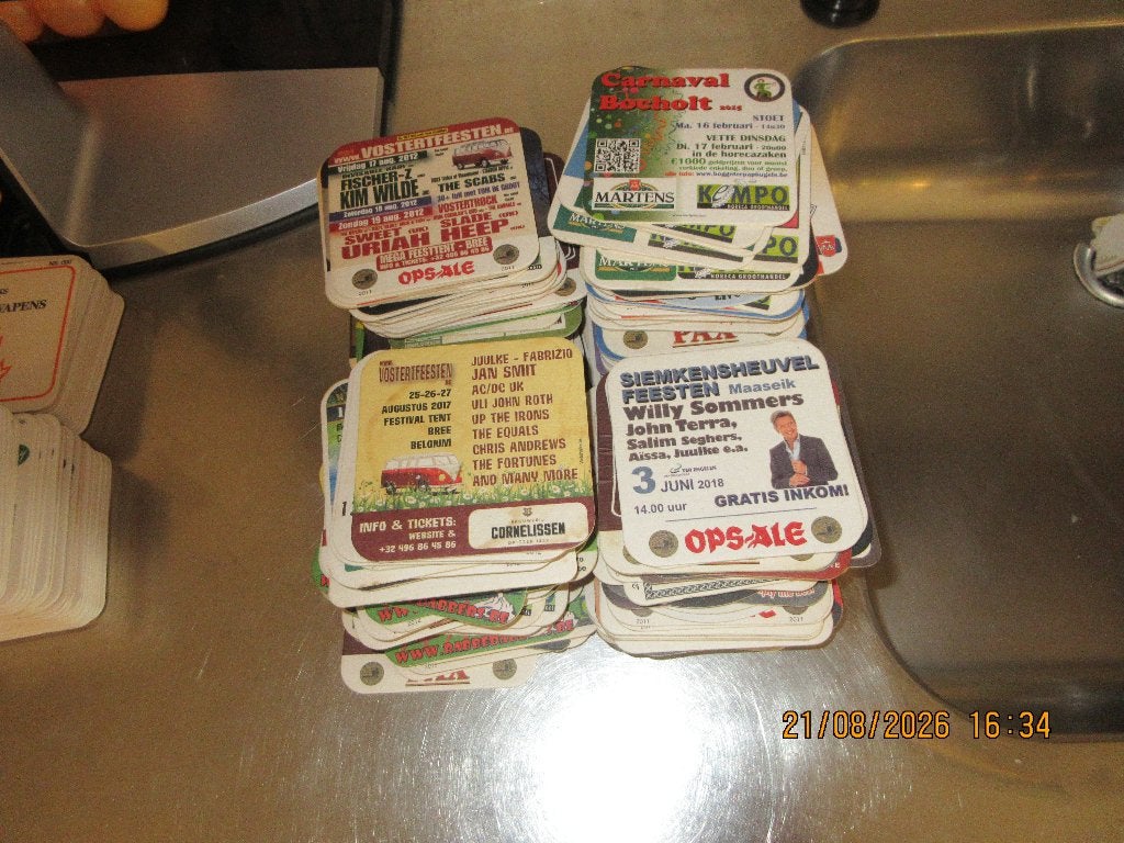 Bierviltjes met evenementen datum erop, Ophalen of Verzenden, Zo goed als nieuw, Viltje(s), Overige merken