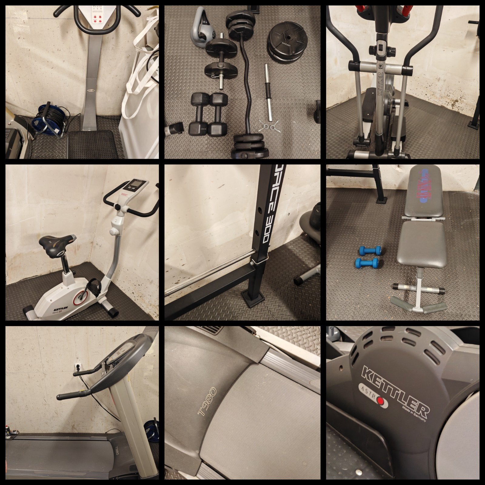 Complete fitnessruimte / home gym – meerdere toestellen, Ophalen, Zo goed als nieuw, Armen, Fitnessbank