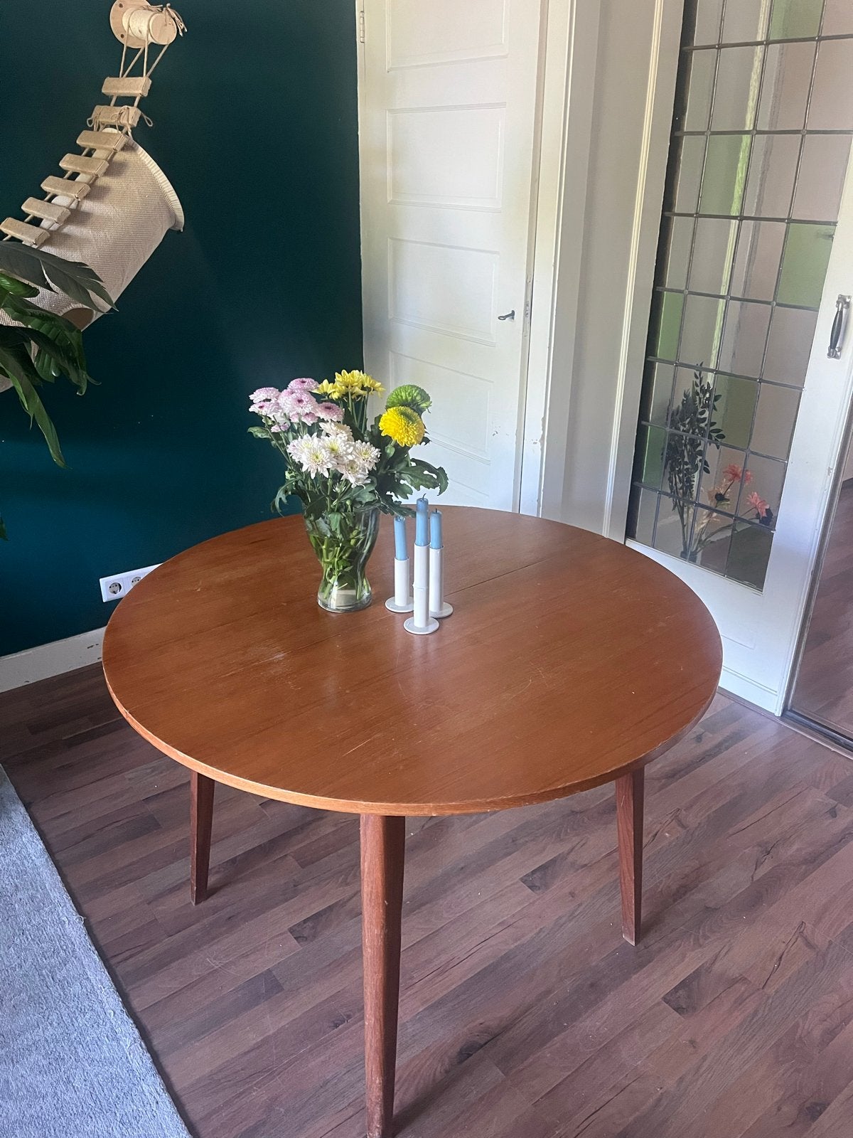 Uitschuifbare Mid-Century Teakhouten Eettafel, Antiek en Kunst, Antiek | Meubels | Tafels, Ophalen