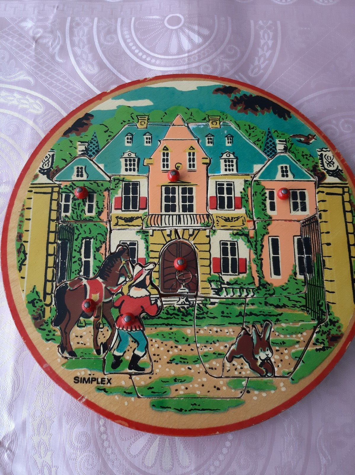 Vintage ronde sprookjes puzzel van Simplex, Ophalen of Verzenden