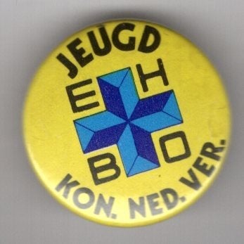 Jeugd EHBO Kon. Ned. Ver. button ( W_159), Verzenden, Zo goed als nieuw, Transport, Speldje of Pin