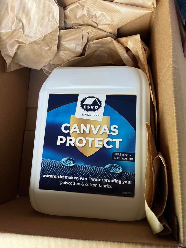 Impregneermiddel esvo 5 liter canvas protect nieuw!!!, Caravans en Kamperen, Tenten, Ophalen, Nieuw