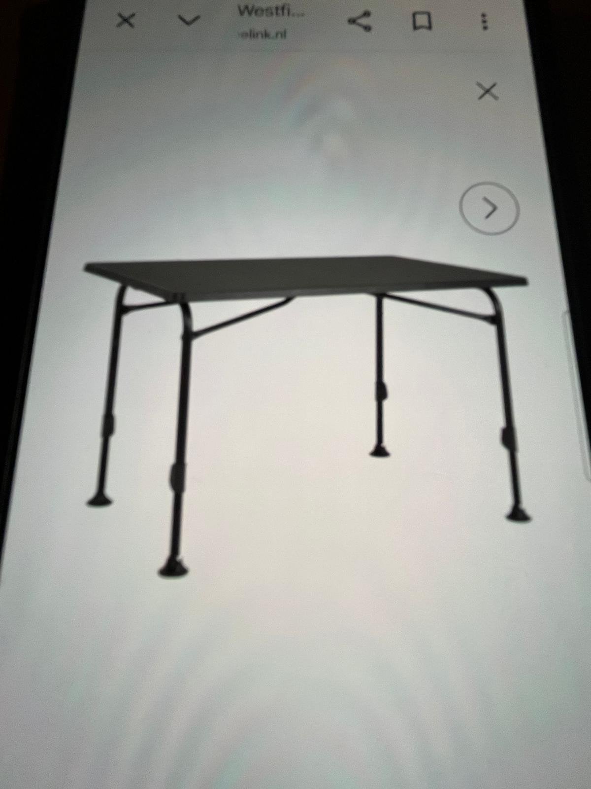 Te koop campingtafel Westfield, 72hoog80lang60breed, Ophalen, Zo goed als nieuw, Campingtafel