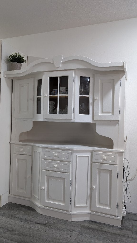 Buffet Cabinet/ Traditional Solid Hutch Cabinet, Ophalen, Gebruikt, 100 tot 150 cm, 150 tot 200 cm