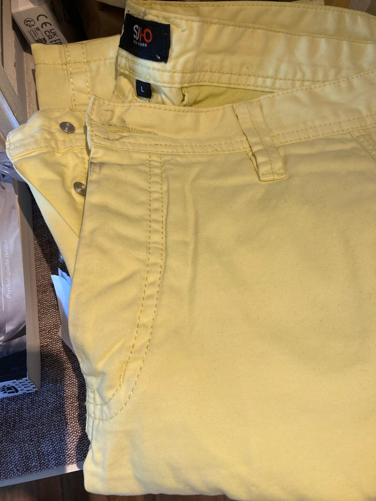 Gele chino broek van S-HO New York, maat L, Kleding | Dames, Ophalen, Geel, Maat 42/44 (L), Lang