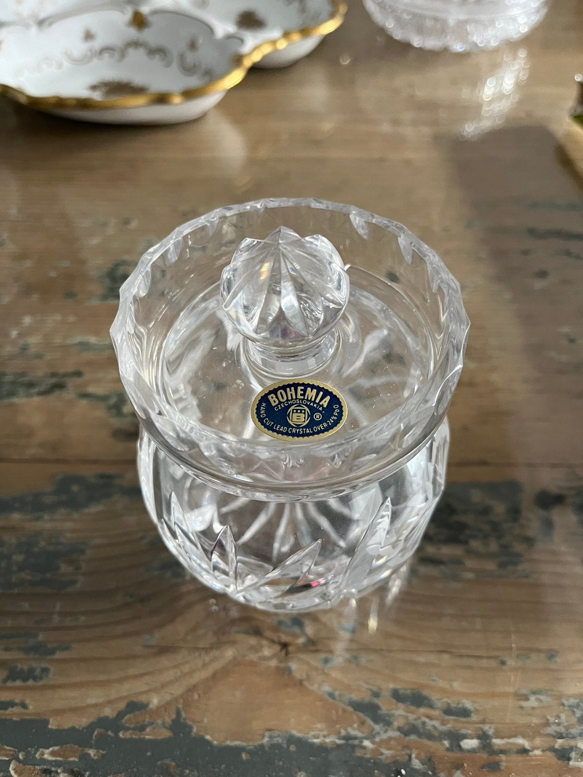 Bohemia Kristal suikerpotje, Ophalen