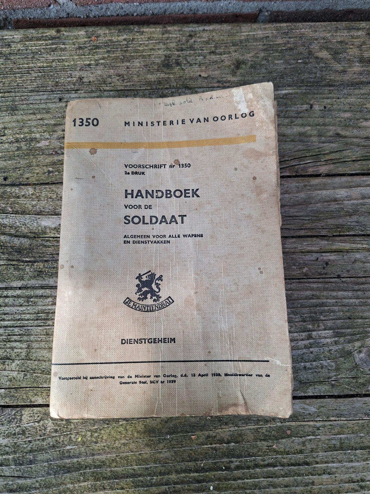 Handboek voor de Soldaat - Ministerie van Oorlog 1953, Gelezen, Ministerie van Oorlog, Ophalen of Verzenden, Landmacht