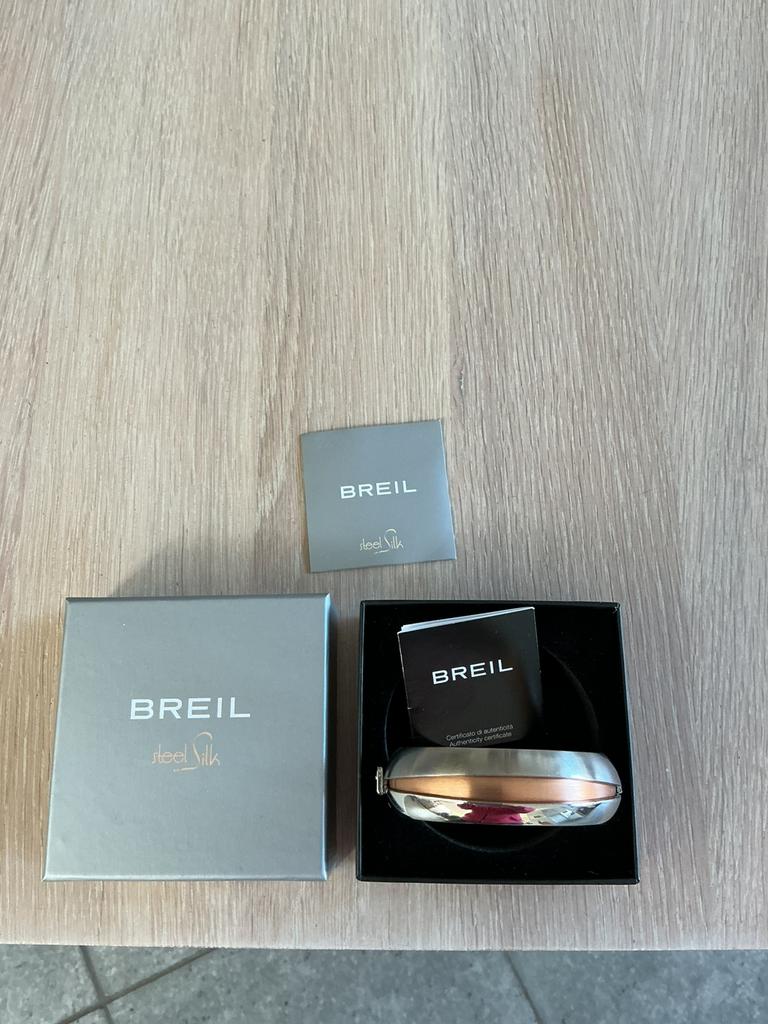 Armband , merk BREIL, edelstaal en rosegoud, Ophalen of Verzenden, Zo goed als nieuw