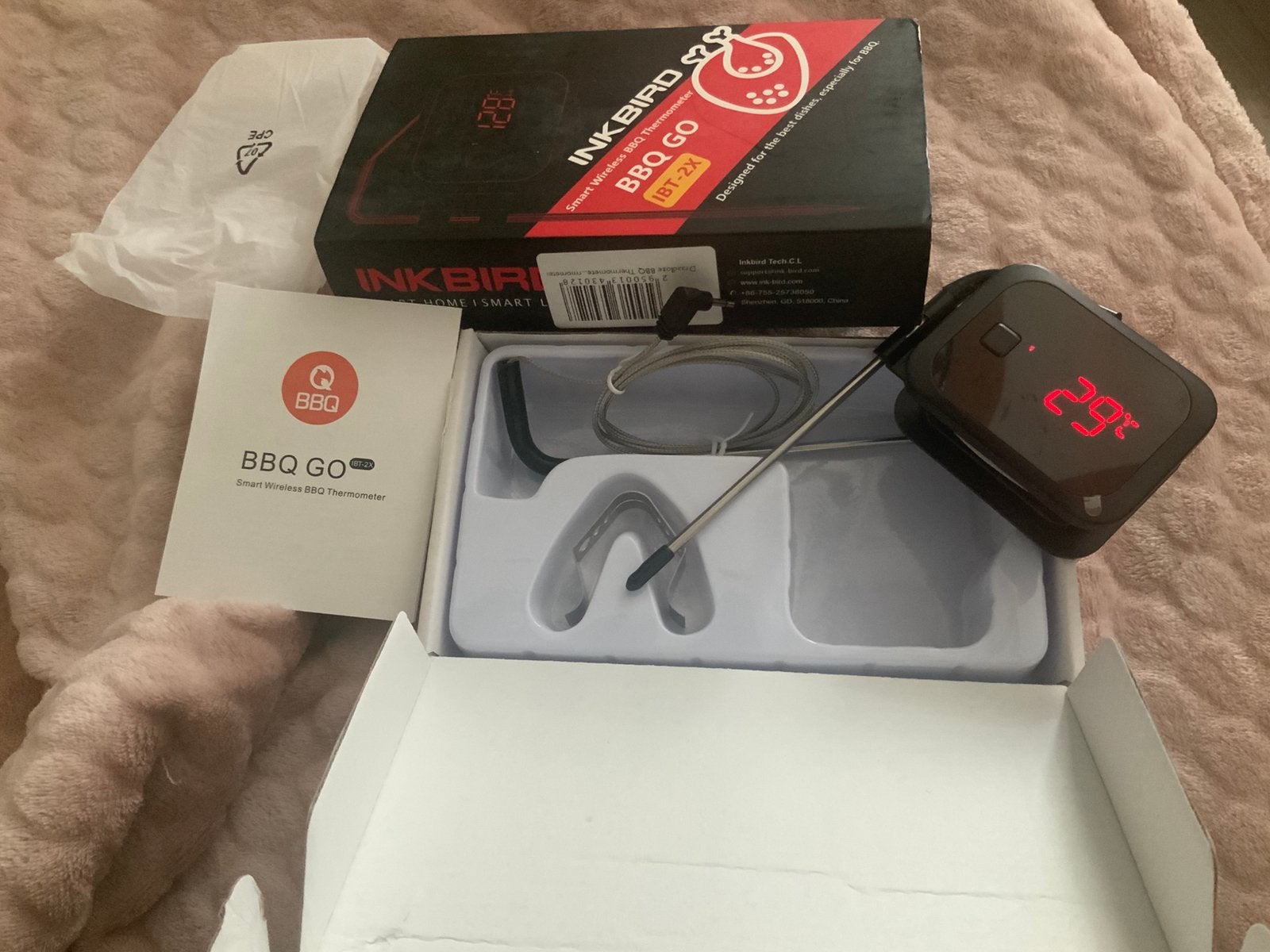 INKBIRD BBQ GO IBT-2X BLUETOOTH (nieuw,scheurtje verpakking), Ophalen of Verzenden, Zo goed als nieuw