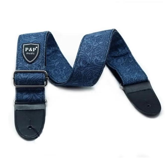 Luxe gitaarband / gitaarriem van Denim en Katoen (88-136cm), Ophalen of Verzenden, Nieuw, Elektrische gitaar