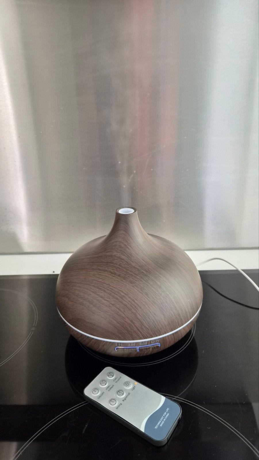 Aroma diffuser met afstandsbediening - Houtnerf, Kunststof, Ophalen of Verzenden, Zo goed als nieuw, Modern