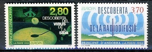 CEPT Andorra Frans 465/66 1994 postfris, Ophalen of Verzenden, Postfris, Overige thema's