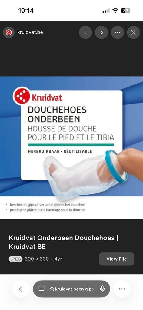 Douchehoes onderbeen gips, Diversen, Ophalen