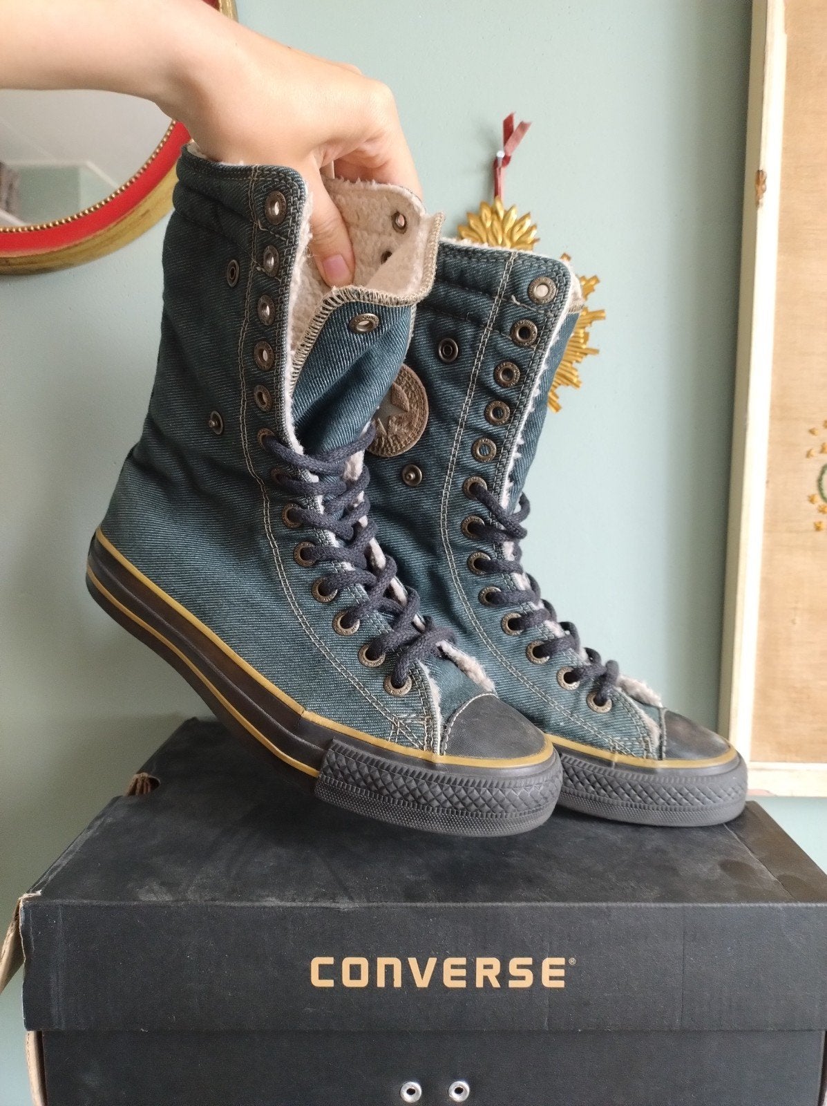 Vintage denim Converse Chuck Taylor lammy All Stars 38, Converse All Stars, Verzenden, Blauw, Sneakers of Gympen