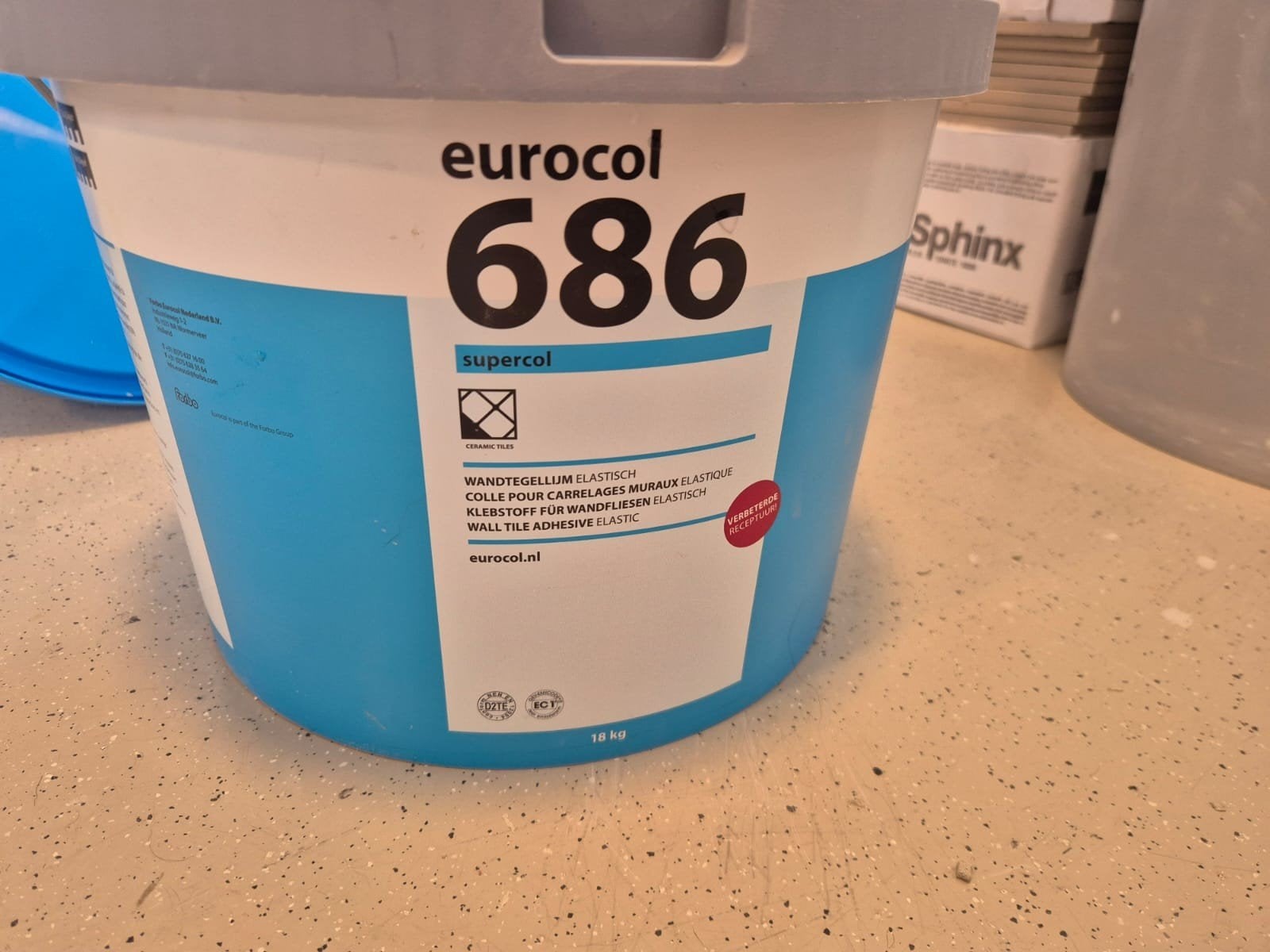 Eurocol 686 Supercol Wandtegellijm - Elastisch, Doe-het-zelf en Verbouw, Ophalen, Gebruikt, Overige materialen, Wandtegels