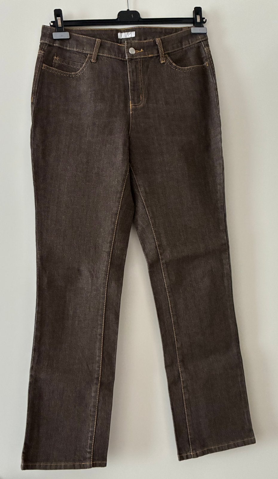 Vintage Nieuwe bruine jeans met zwarte studs mt 42 CHEER, Bruin, Maat 42/44 (L), Nieuw, Ophalen of Verzenden