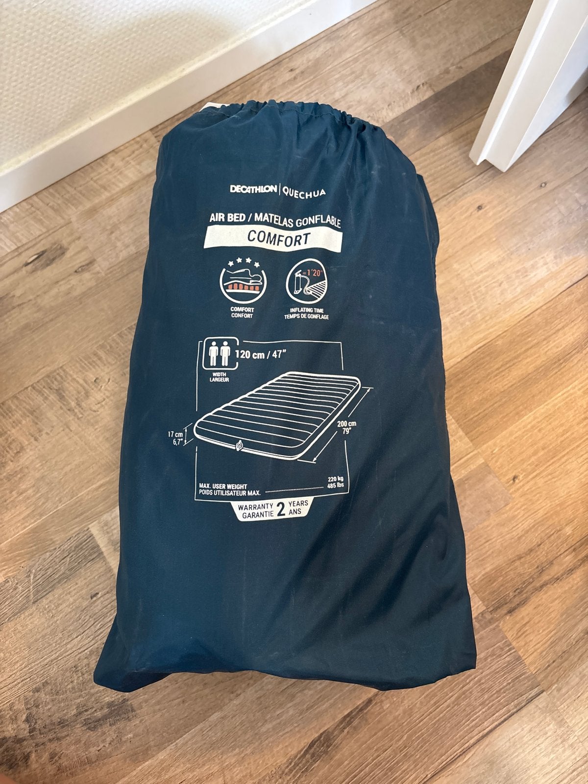 Decathlon Quechua Comfort Luchtbed 120x200 cm, Caravans en Kamperen, Luchtbedden, Verzenden, Zo goed als nieuw, 1-persoons