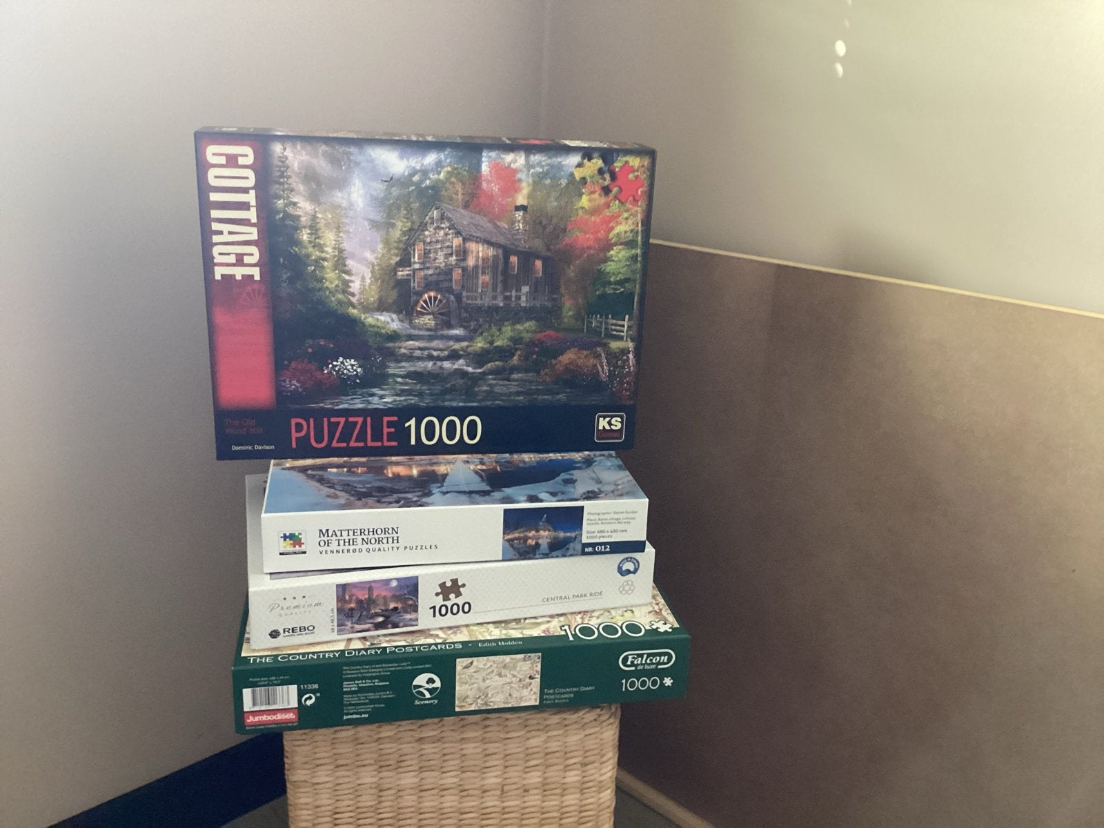 Set van 4 Legpuzzels - 1000 stukjes per stuk, Ophalen, 500 t/m 1500 stukjes, Zo goed als nieuw, Legpuzzel