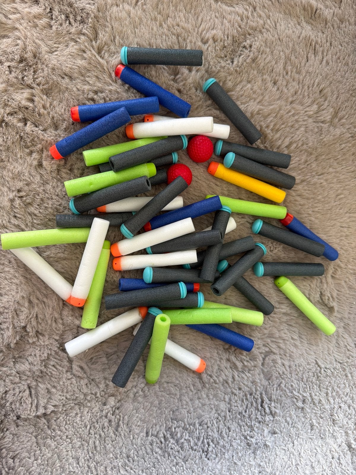Grote partij Nerf pijltjes en ballen (50 stuks), Ophalen of Verzenden, Gebruikt, Jongen of Meisje