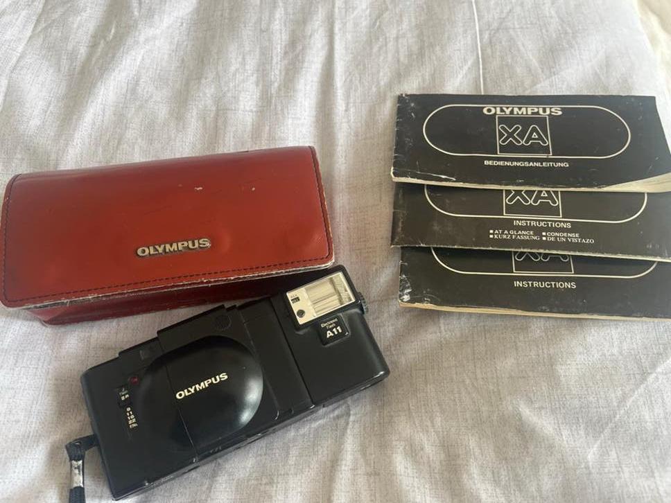 Olympus XA met flitser, etui en handleiding, Audio, Tv en Foto, Fotocamera's Analoog, Ophalen of Verzenden, Gebruikt, Compact