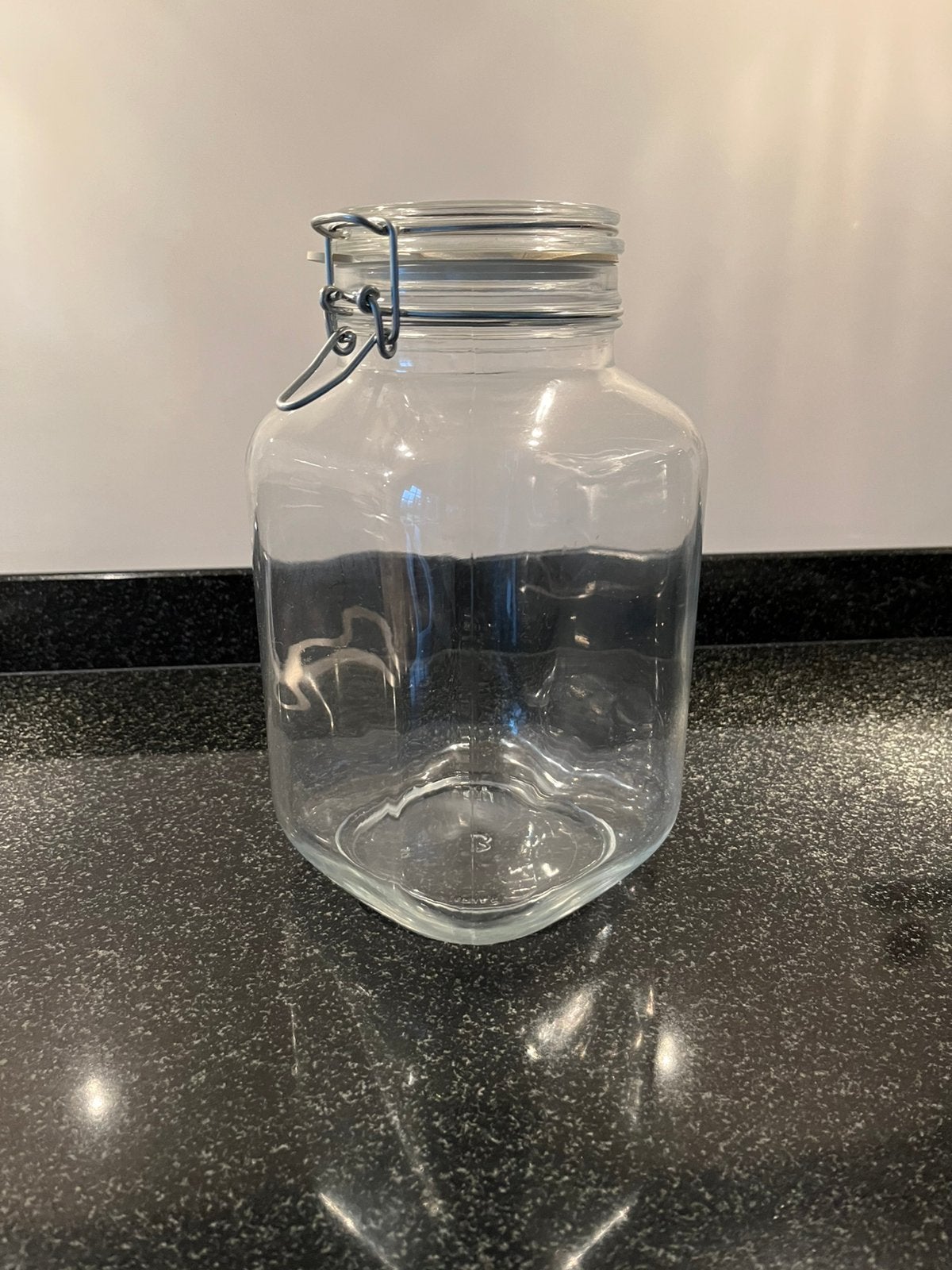 Grote, glazen voorraadpot met beugelsluiting, Voorraadpot, Ophalen of Verzenden, Nieuw, Glas