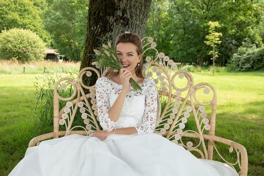 Trouwjurk wit Seraphine Eglatine creations mt 38-40, Ophalen of Verzenden, Zo goed als nieuw, Wit, Trouwjurk