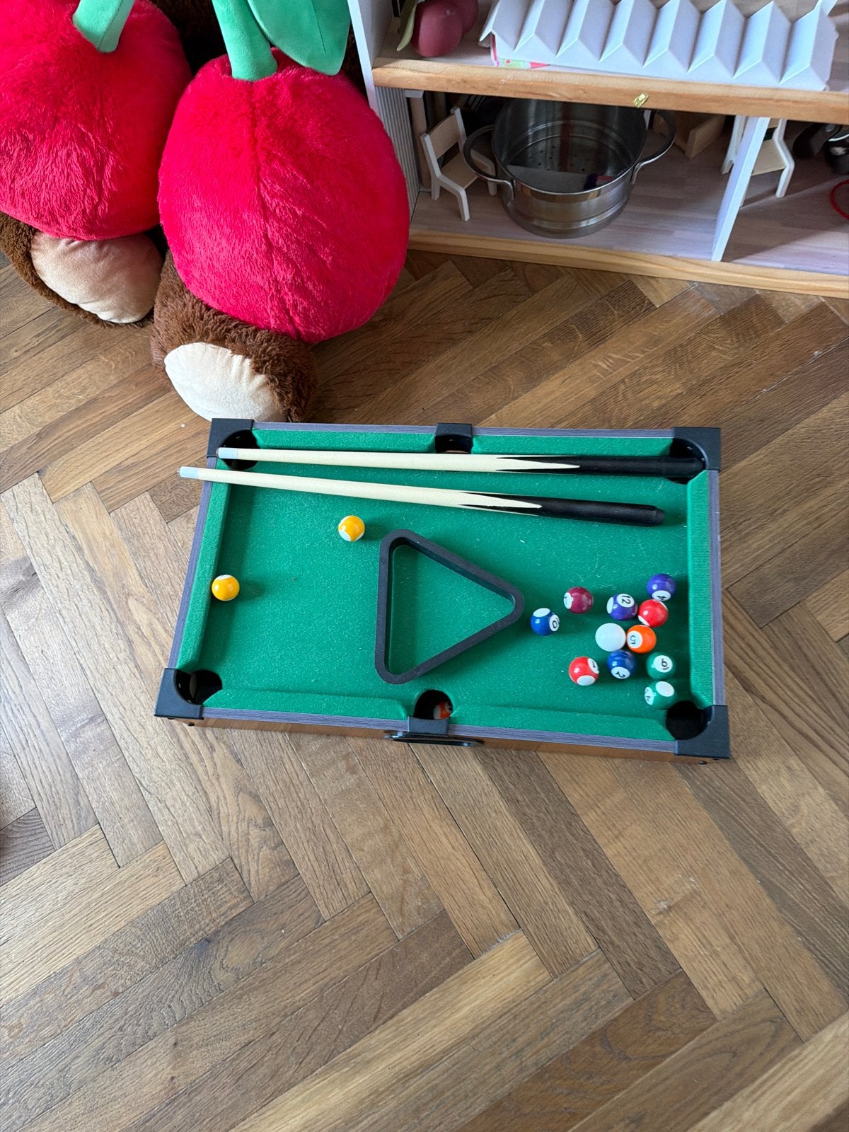 Mini pooltafel met accessoires, Sport en Fitness, Ophalen of Verzenden, Gebruikt, Pooltafel