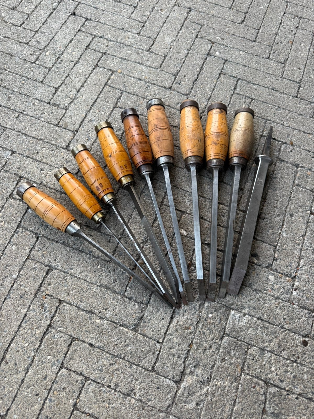 Set oude schietbeitels van Nooitgedagt Ijlst, Antiek en Kunst, Ophalen of Verzenden