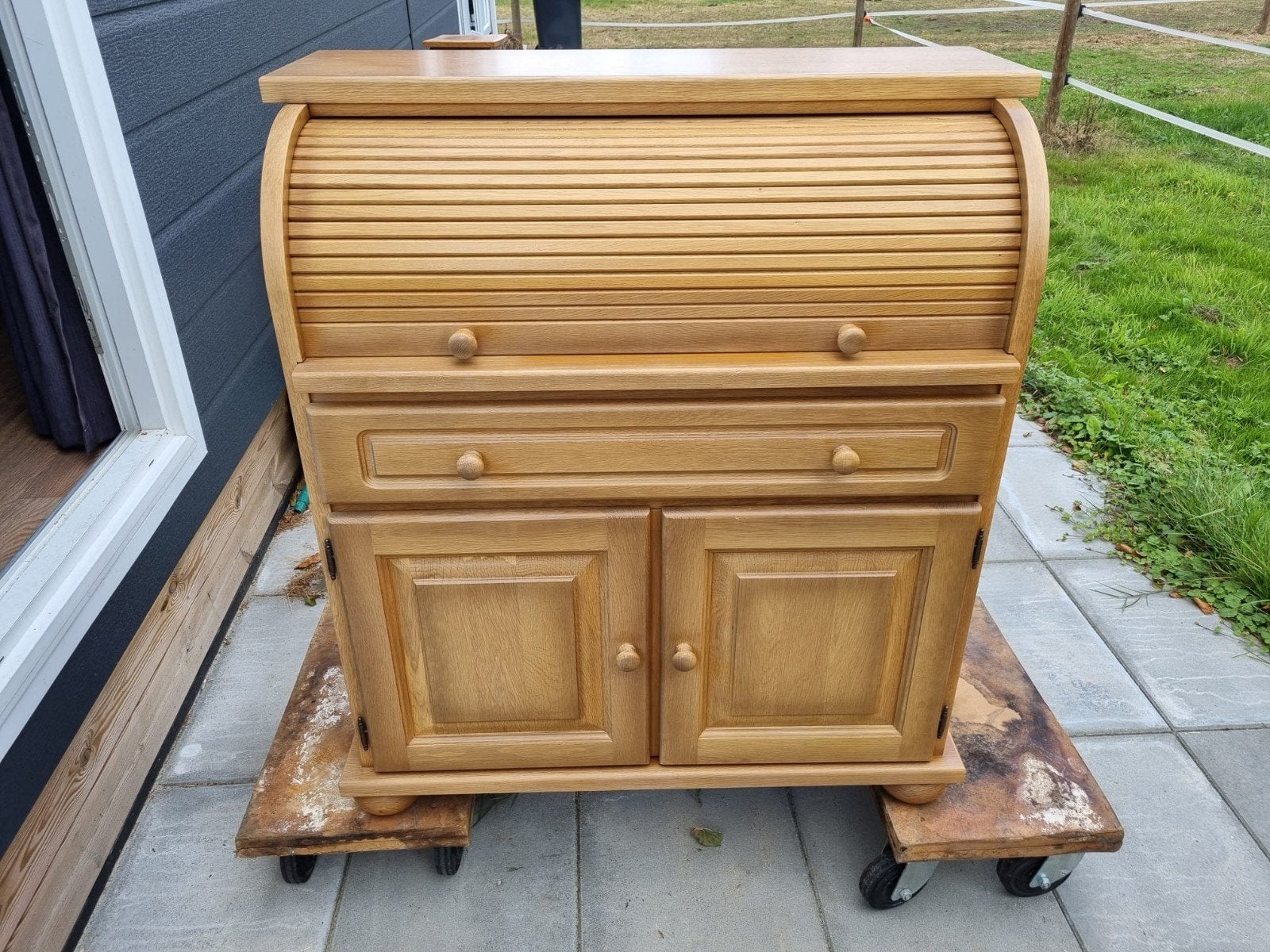 Secretaire licht eiken, licht verkleurd door zon, Ophalen of Verzenden, Gebruikt, Klassiek, Landelijk
