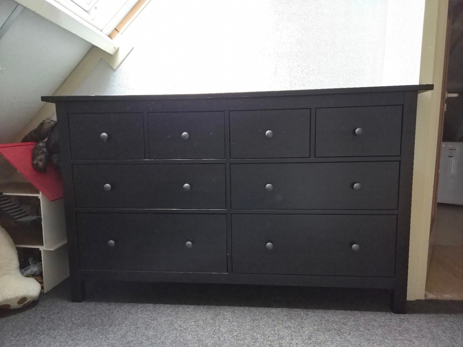 Zwarte Ikea Hemnes ladekast, Huis en Inrichting, Ophalen, Gebruikt, 5 laden of meer, 150 tot 200 cm