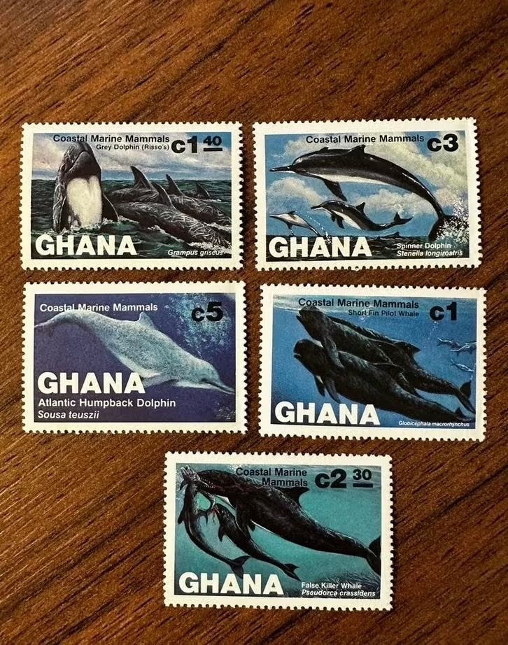 Ghana 1983 walvissen postfris, Ophalen of Verzenden, Overige landen, Postfris