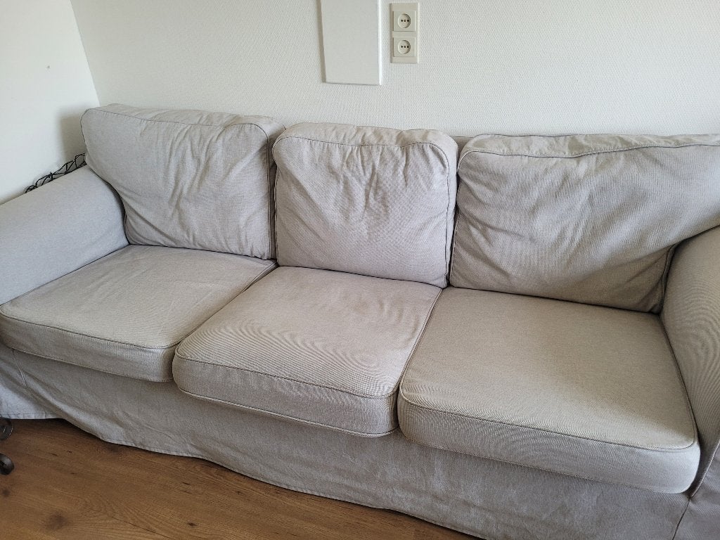3 zits bank beige, Huis en Inrichting, Ophalen, Gebruikt, Tweepersoons, 75 tot 100 cm