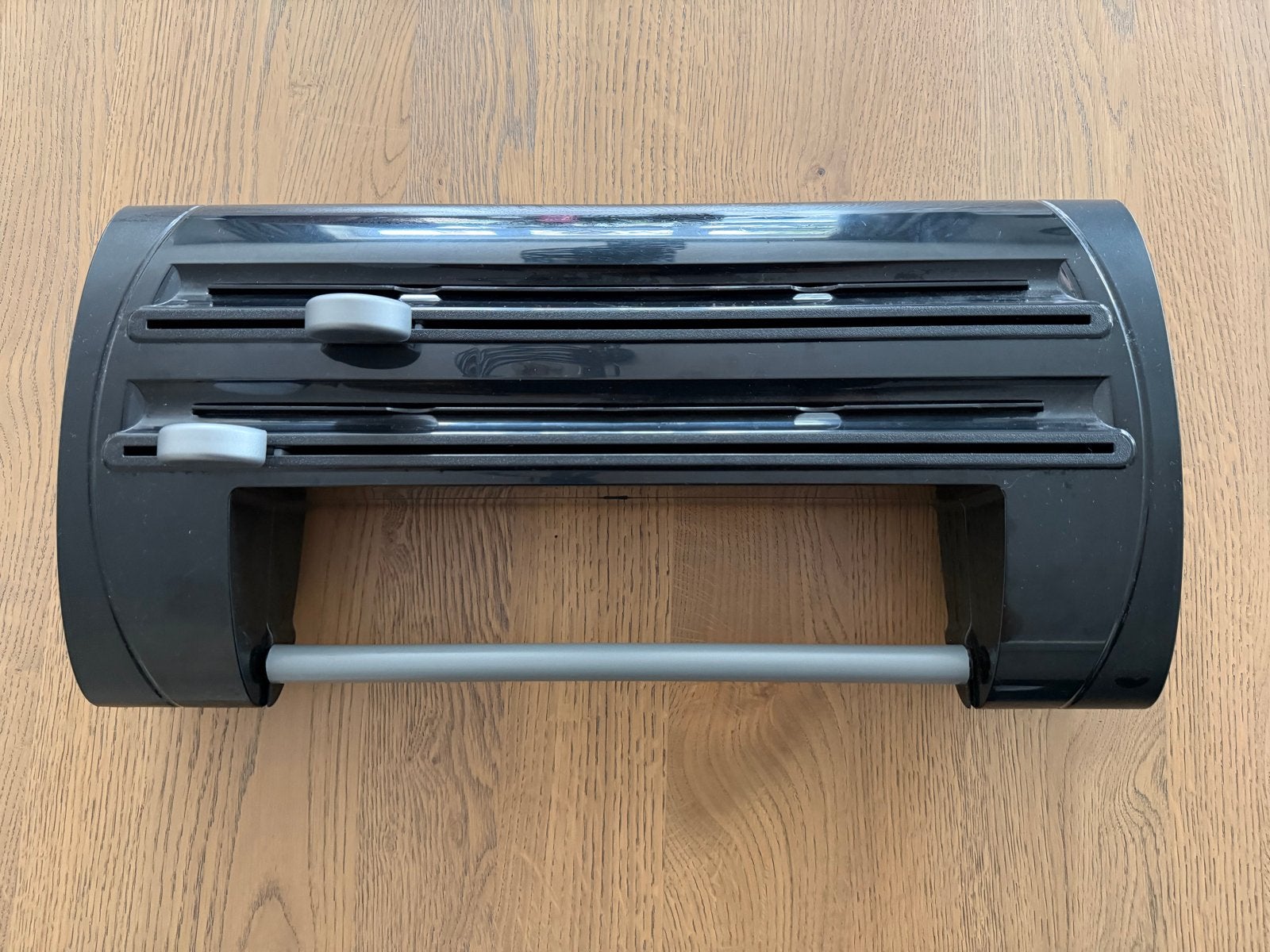 Foliedispenser met keukenrolhouder, Ophalen, Kunststof, Zwart, Overige typen