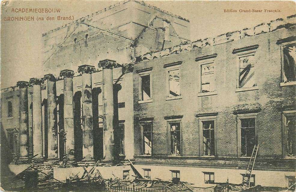 304-203-051 Groningen Academiegebouw na den Brand, Verzenden, Voor 1920, Groningen