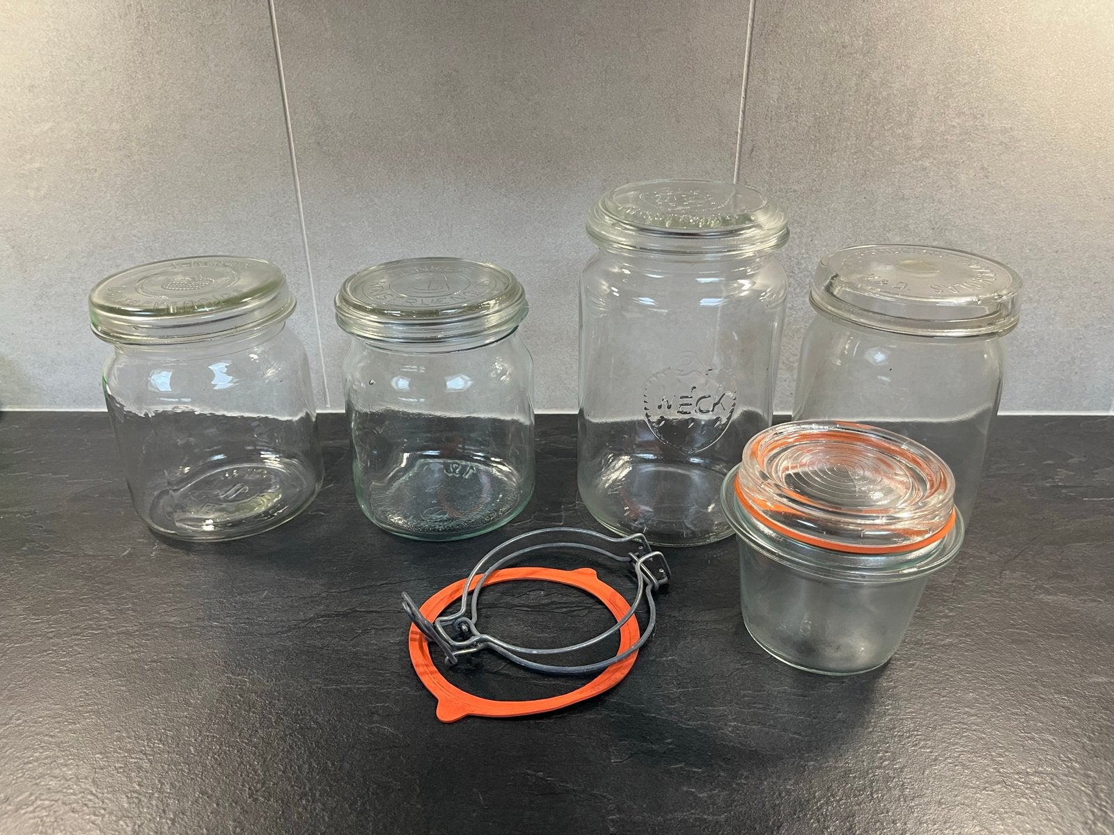 Diverse glazen potten voor decoratie, Ophalen, Voorraadpot, Overige merken, Glas